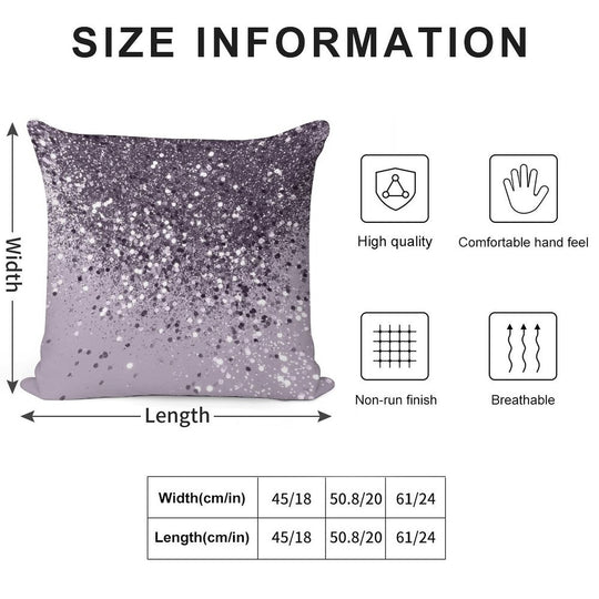 Lavender Lady Glam #2 (Photo of Glitter Only - Not Reflective) Soft Shrink-Resistant Throw Pillow