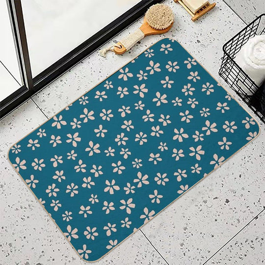 Blossom Scatter - Minimalist Floral Pattern  High-Traffic Bath Mat