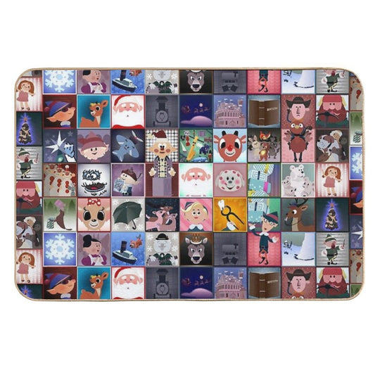 Rudolph Squares  Long-Lasting Bath Mat