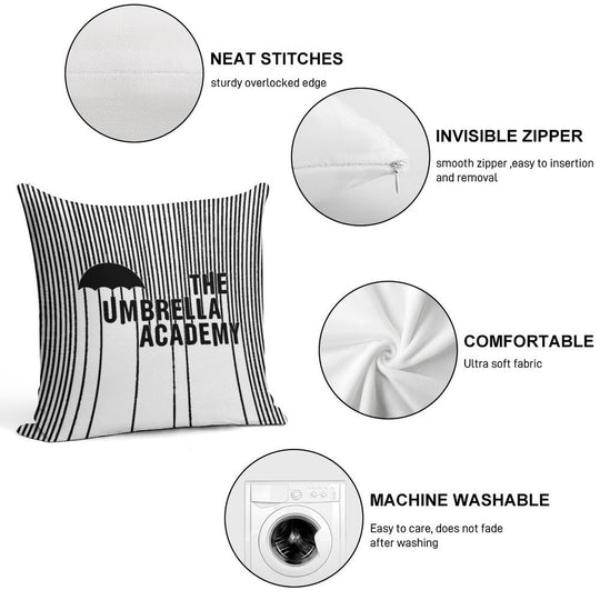 The Umbrella Academy - Logo with Lines Soft Reinforced Edging Throw Pillow