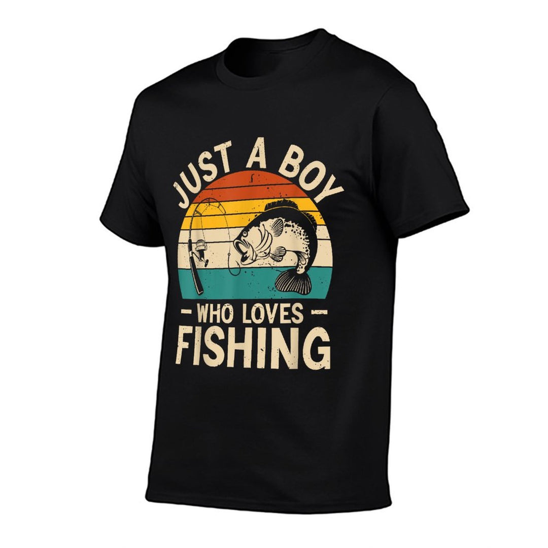 Funny Fishing For Kids Boys Fisherman Bass Fish  High-quality Stitching T-Shirt