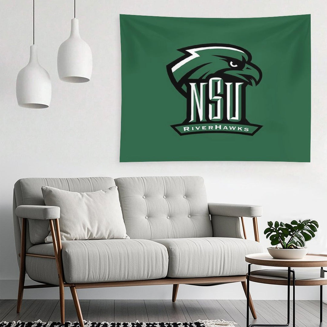 Northeastern State Green Black Tapestry
