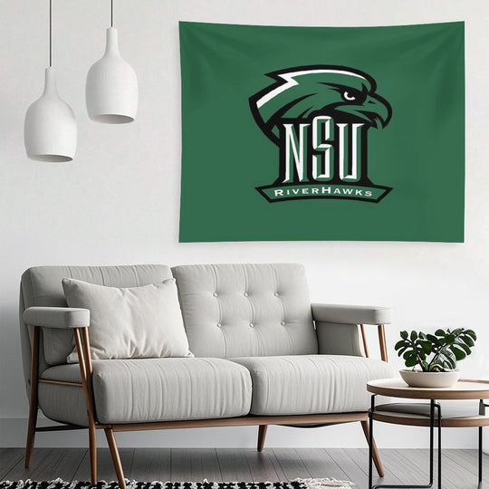 Northeastern State Green Black Tapestry