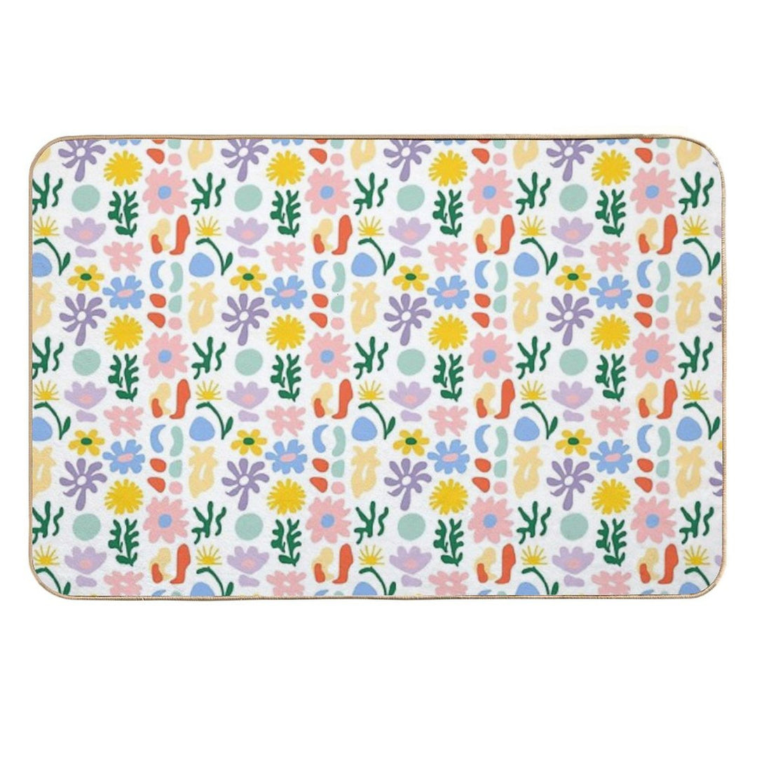 Matisse Inspired Abstract Floral Pattern  Odorless Bath Mat