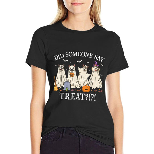Halloween Ghost Dogs Did Someone Say Treat Ghost Dog Boo Men Women Girls Kids  Classic T-Shirt