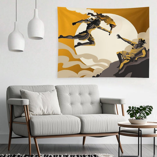 Prometheus Stealing Fire Greek Mythology Tapestry