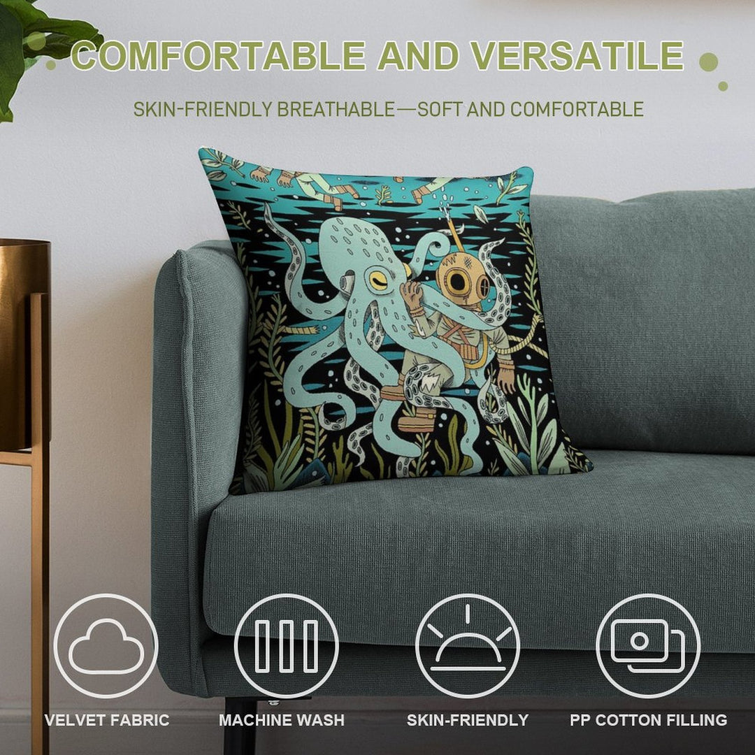 Diver Soft Gift Ready Throw Pillow