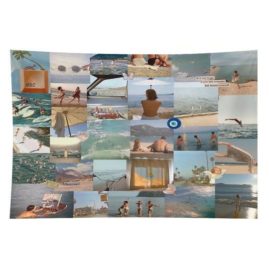 August Slipped Away Collage Tapestry