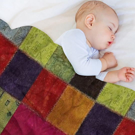 Tradional Oriental Rug Collage Travel-friendly Throw Blanket