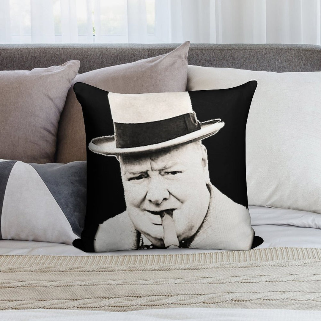 Wiston Churchill Face Soft Multiple Sizes Throw Pillow