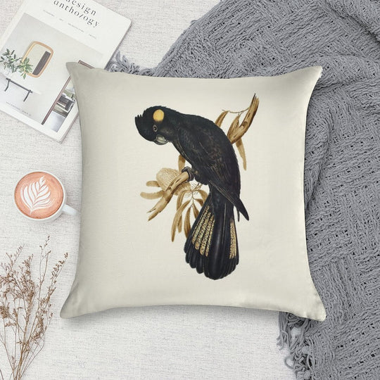 Yellow-tailed Black Cockatoo Soft Luxury Feel Throw Pillow