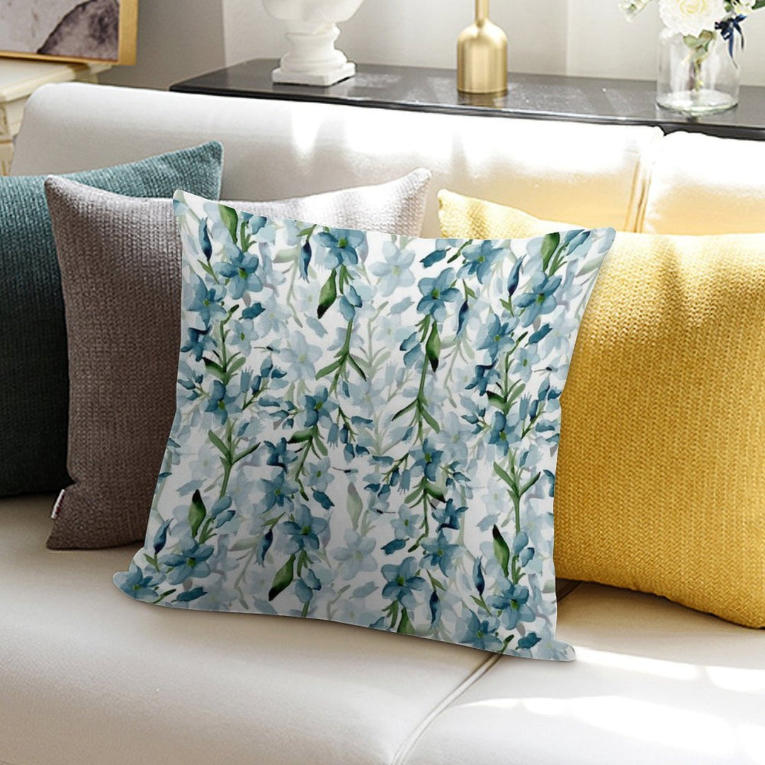 Blue Branches Soft High-Density Material Throw Pillow