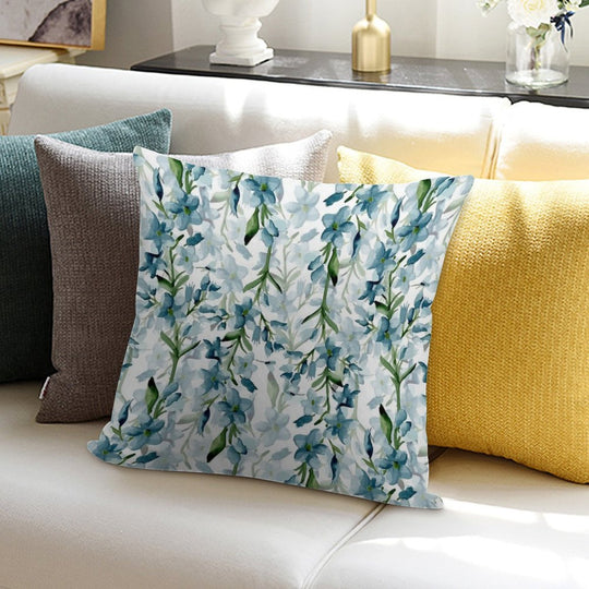 Blue Branches Soft High-Density Material Throw Pillow