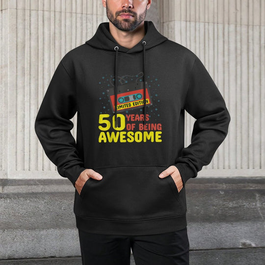 Vintage 50 Years of Being Awesome 50th Birthday 1969s Cotton-Polyester Blend Hoodie
