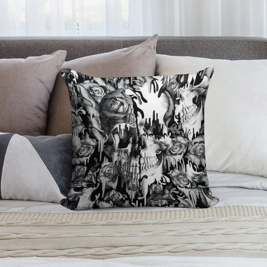 Gone in A Splash, Skull Pattern Soft Home Decor Throw Pillow