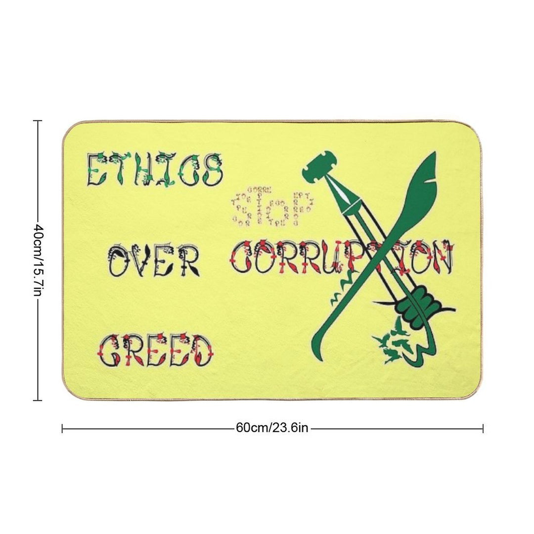 Ethics over Greed, Stop Corruption 7  Fade-Resistant Bath Mat