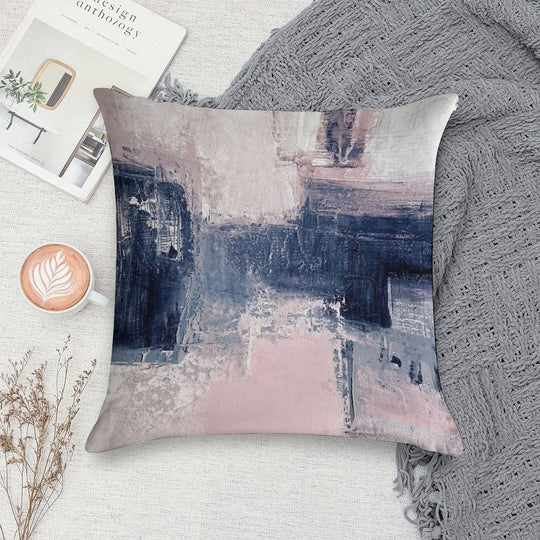 Pink And Navy 2 Soft Hidden Zipper Throw Pillow