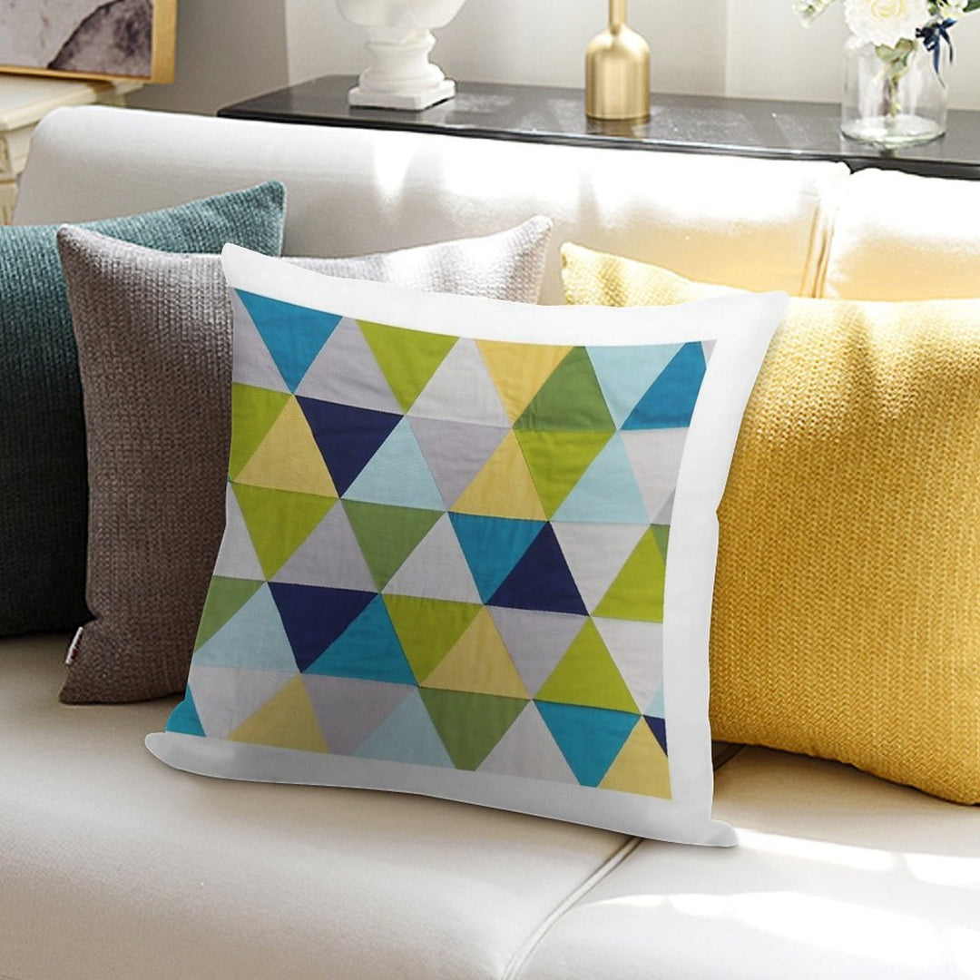 Triangle Quilt Soft Hidden Zipper Throw Pillow