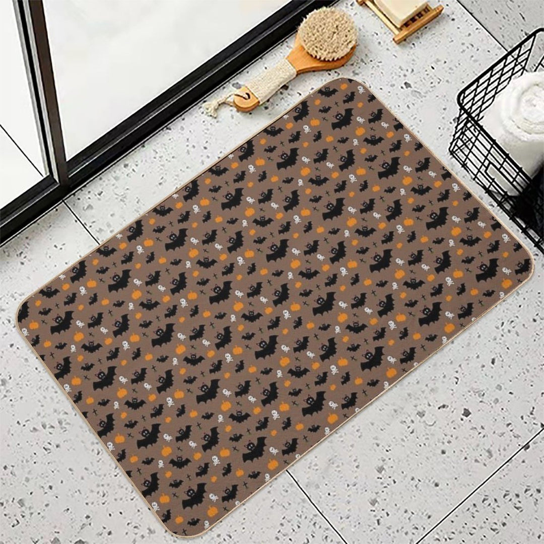 Spooky Season Ooky Bats  Absorbent Bath Mat