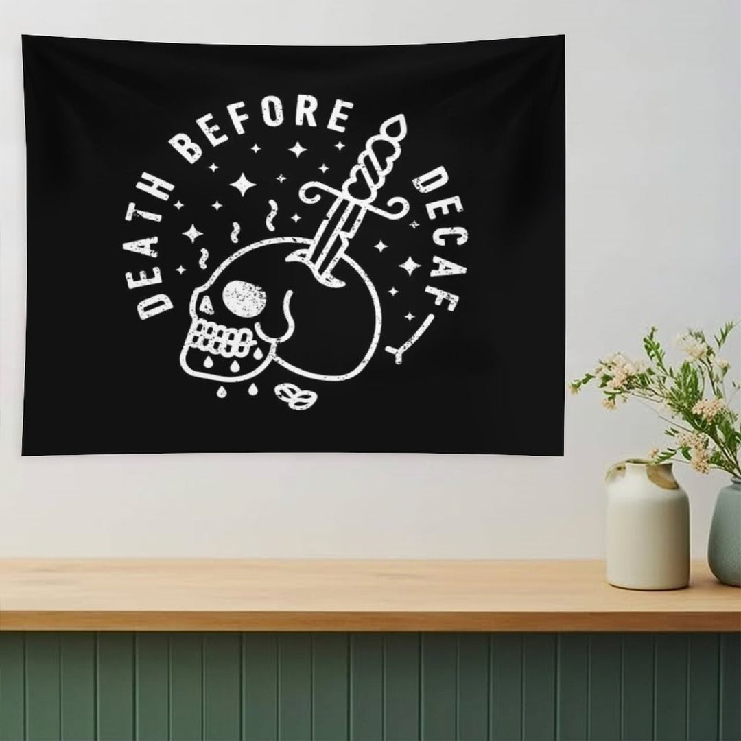 Death Before Decaf Tapestry