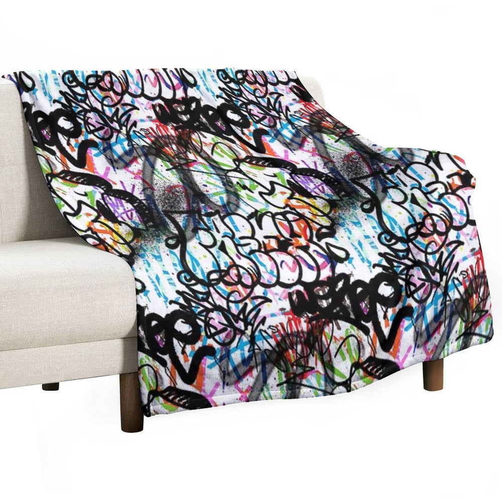 Graffiti Seamless Design. Urban Art. Wrinkle-free Throw Blanket