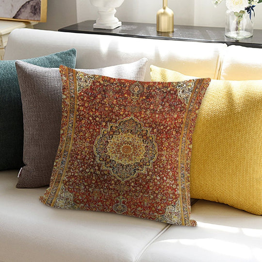 Khorasan Antique Persian Carpet Print Soft Home Decor Throw Pillow