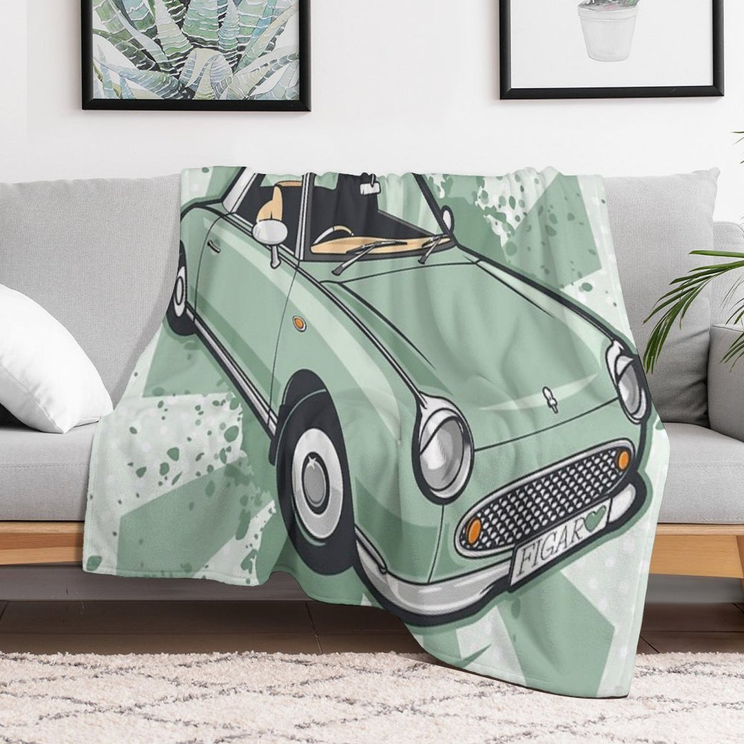 Emerald Green Nissan Figaro Versatility Throw Blanket