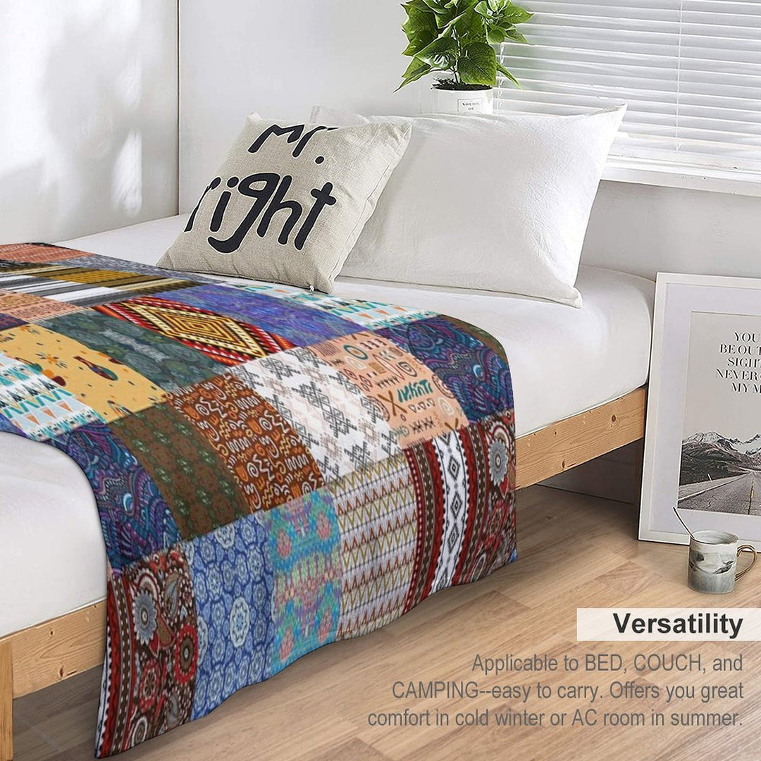 Ethnic Shapes Wrinkle-free Throw Blanket