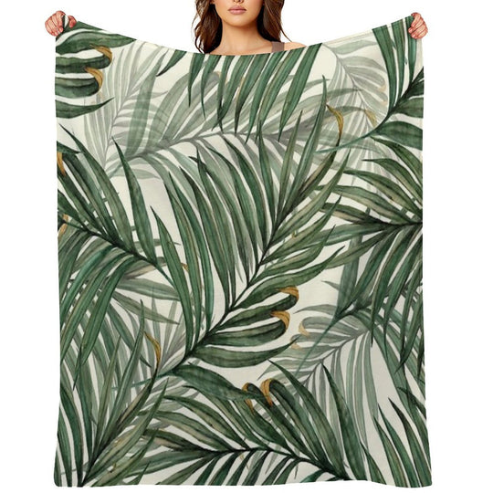 Palm Leaves Velvety-soft Throw Blanket