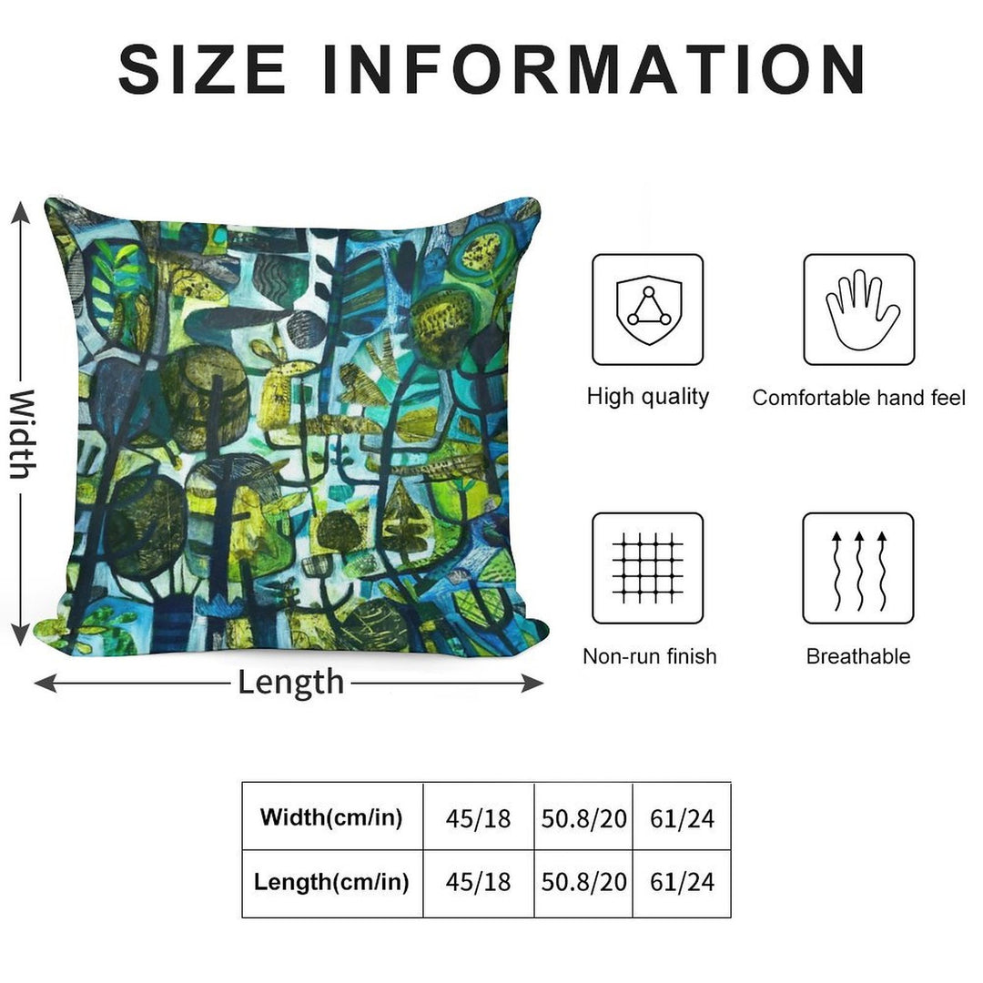 Emerald Forest Soft Reinforced Edging Throw Pillow