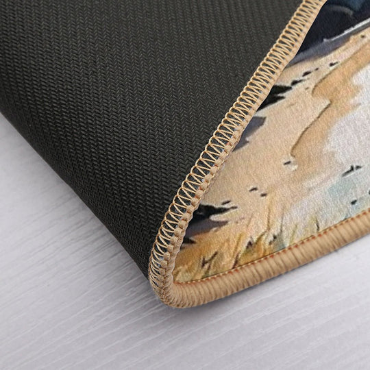 Sea Gull over The English Coast  Fade-Resistant Bath Mat