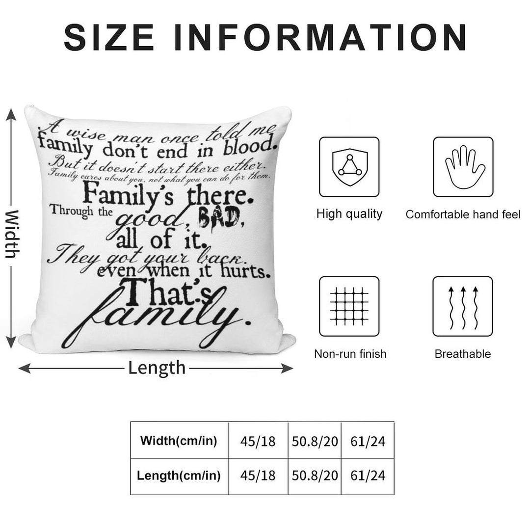 Family Don't End in Blood Soft Bedroom Essential Throw Pillow