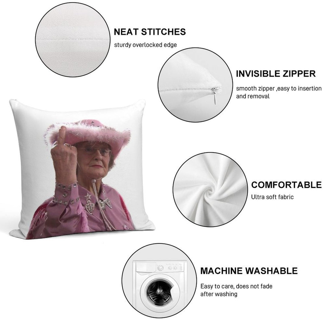 Doris Gavin & Stacey Middle Finger Soft Reinforced Edging Throw Pillow