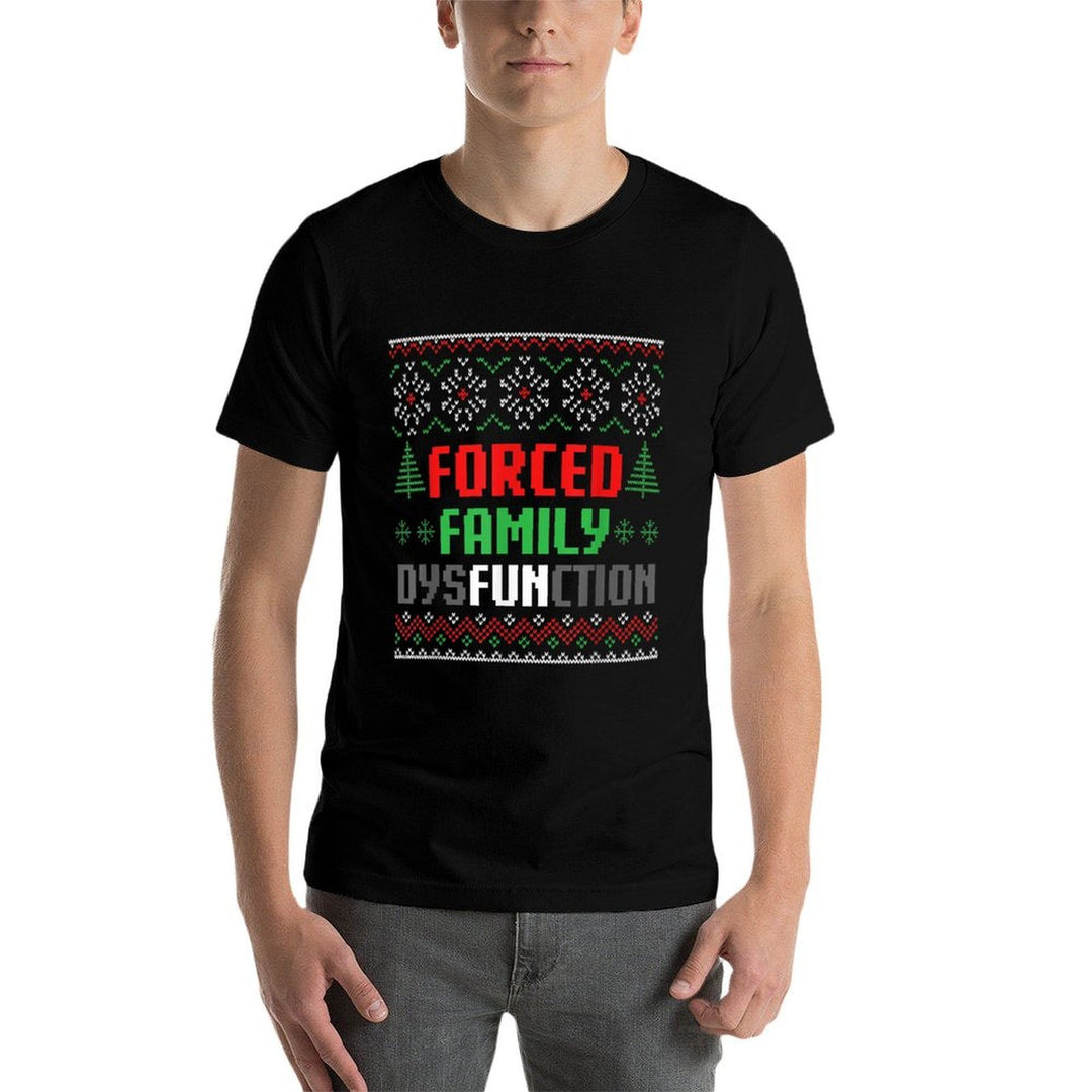 Forced Family Dysfunction Funny Christmas Chaos Forced Fun  Lightweight T-Shirt