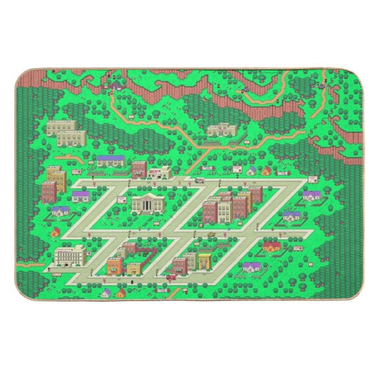 Earthbound Onett Map  Rapid-Drying Bath Mat