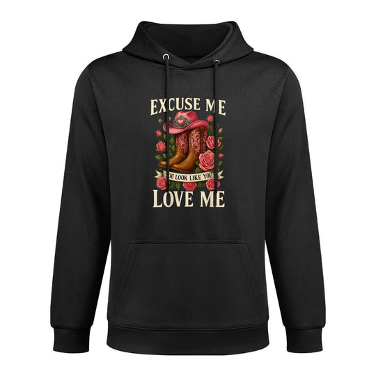 Funny Excuse Me You Look Like You Love Me Funny Boots Memes Machine Washable Hoodie