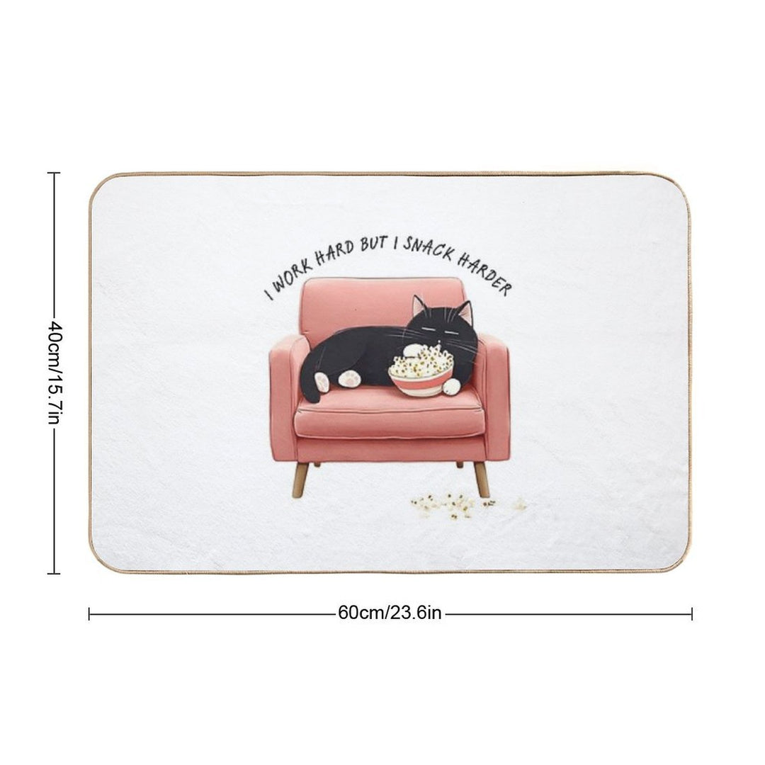 Popcorn Powered Cat  Dirt-Trapping Bath Mat