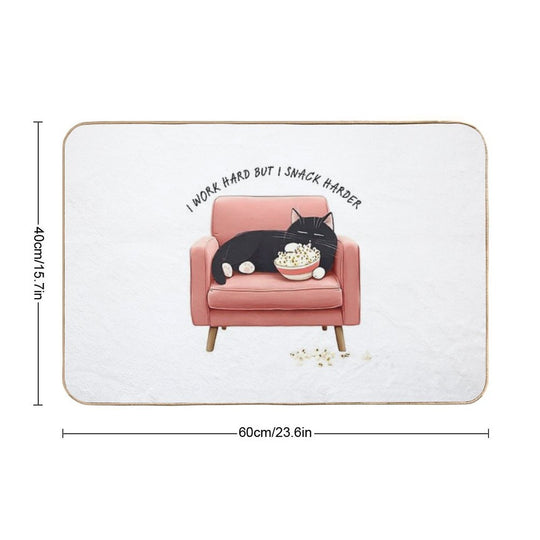 Popcorn Powered Cat  Dirt-Trapping Bath Mat