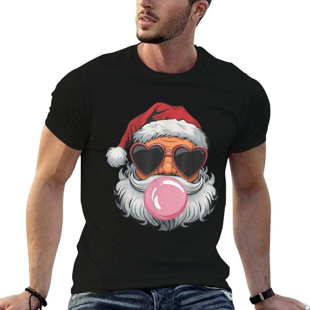 Retro Cute Santa Christmas Blowing Bubble Gum Vintage Girly  Soft T-Shirt