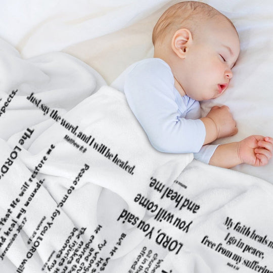 Healing Scriptures Blanket - White Wrinkle-free Throw Blanket