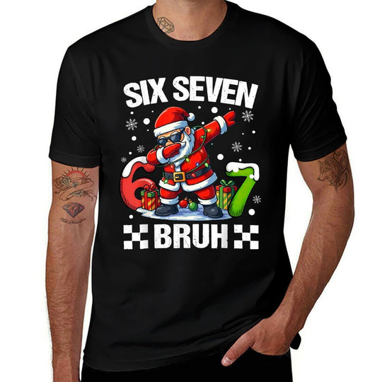 67 Christmas 6 7 Six Seven Bruh Xmas Holiday Gen Alpha Slang  Trendy Pattern T-Shirt