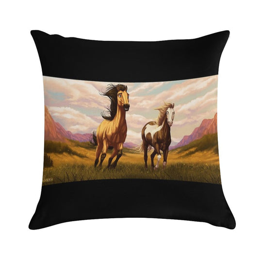 Spirit Stallion of The Cimarron Soft High-Density Material Throw Pillow