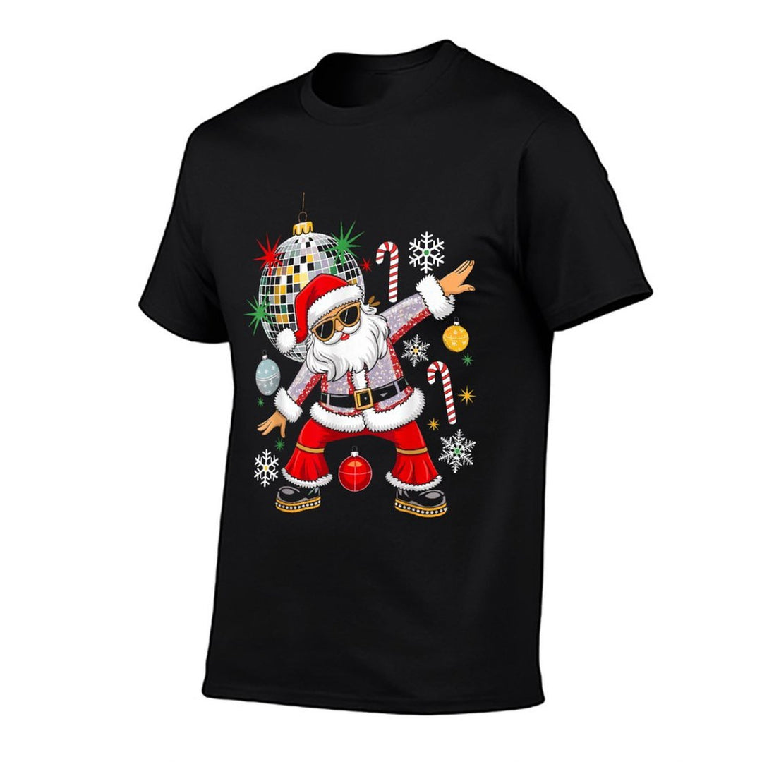 Disco Santa Christmas Music Retro Groovy 70s 80s Hippie  High-quality Stitching T-Shirt