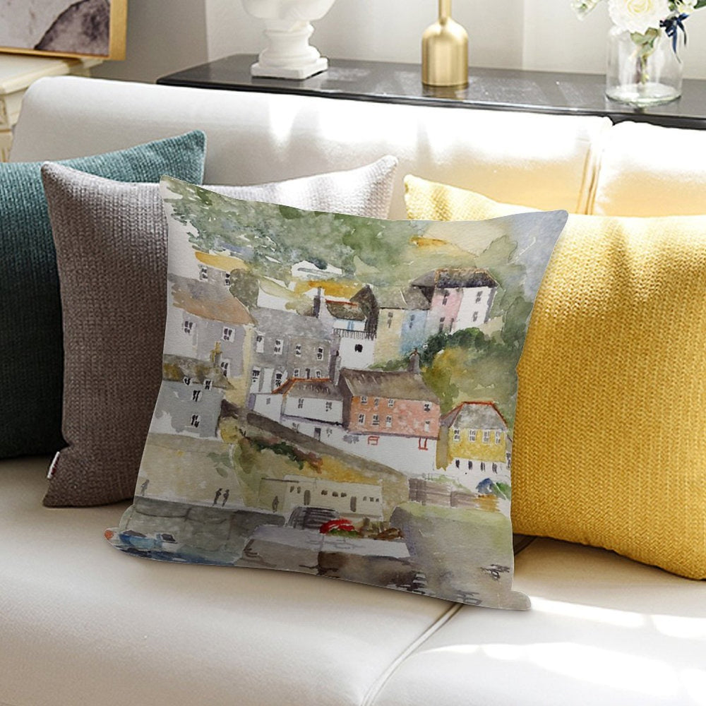 Mevagissey, Cornwall Soft Fade-Resistant Throw Pillow
