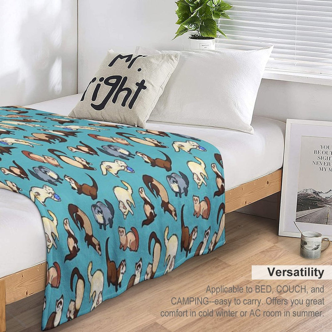 Cat Snakes in Blue Sustainable Throw Blanket