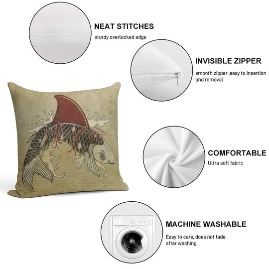 Koi Shark Fin 03 Soft Multiple Sizes Throw Pillow
