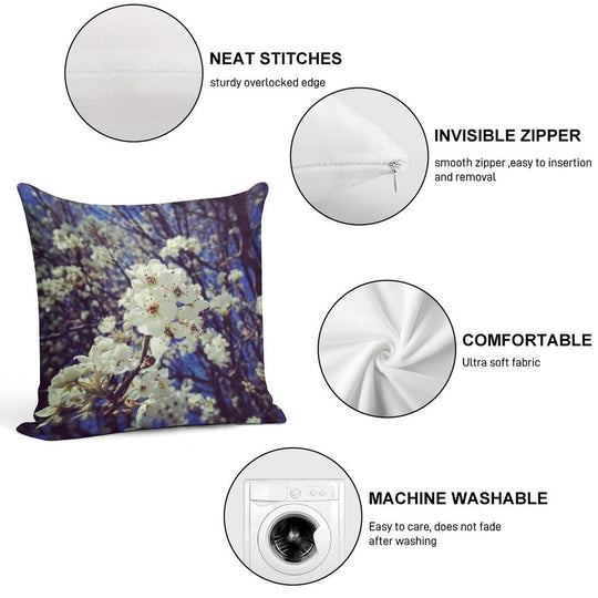 Spring InstaFlower Soft Hidden Zipper Throw Pillow