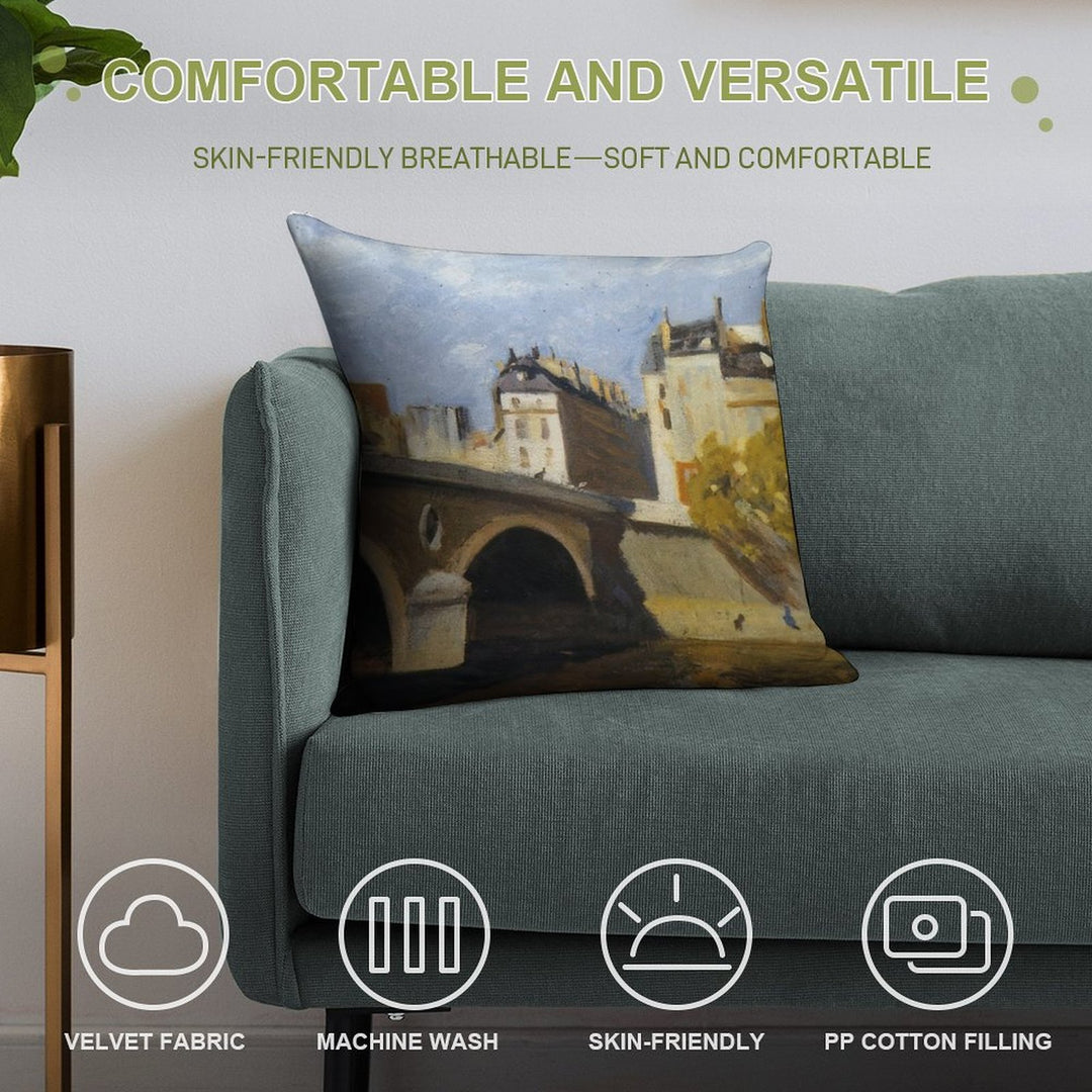 Bridge on The Seine   1909 by Edward Hopper Soft Style Accent Throw Pillow