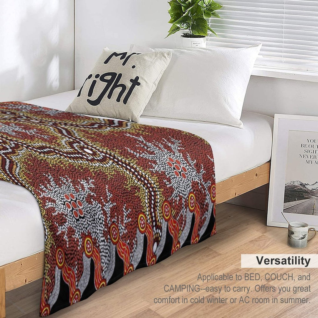 Aboriginal Art Authentic – Travels Versatility Throw Blanket