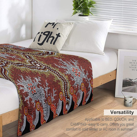 Aboriginal Art Authentic – Travels Versatility Throw Blanket